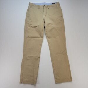 Polo Ralph Lauren Chino Pants Mens 32x32 Tan Khaki Straight Flat Front Cotton
